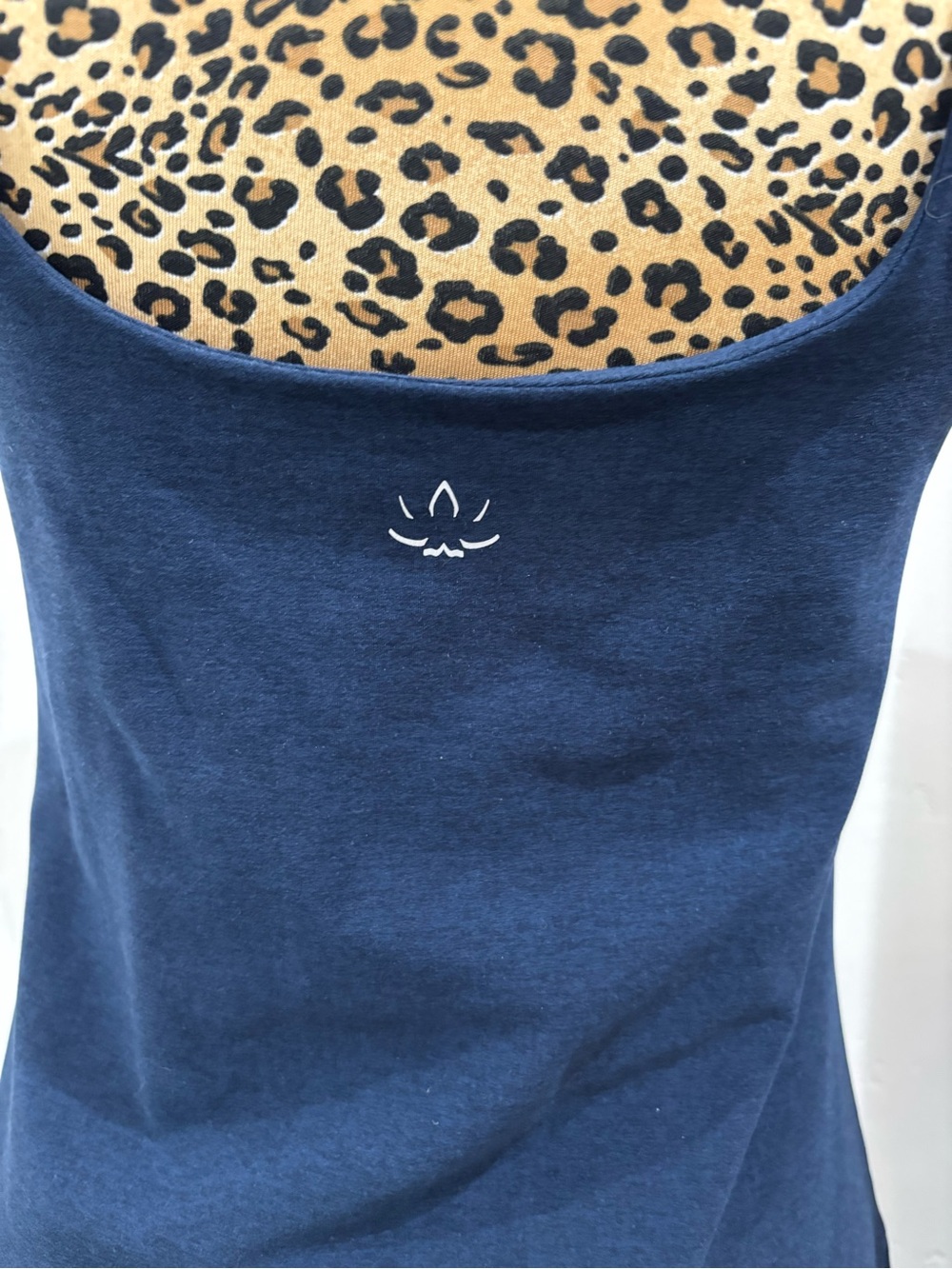 Beyond Yoga Navy Bra top dress with White Lotus Logo XL